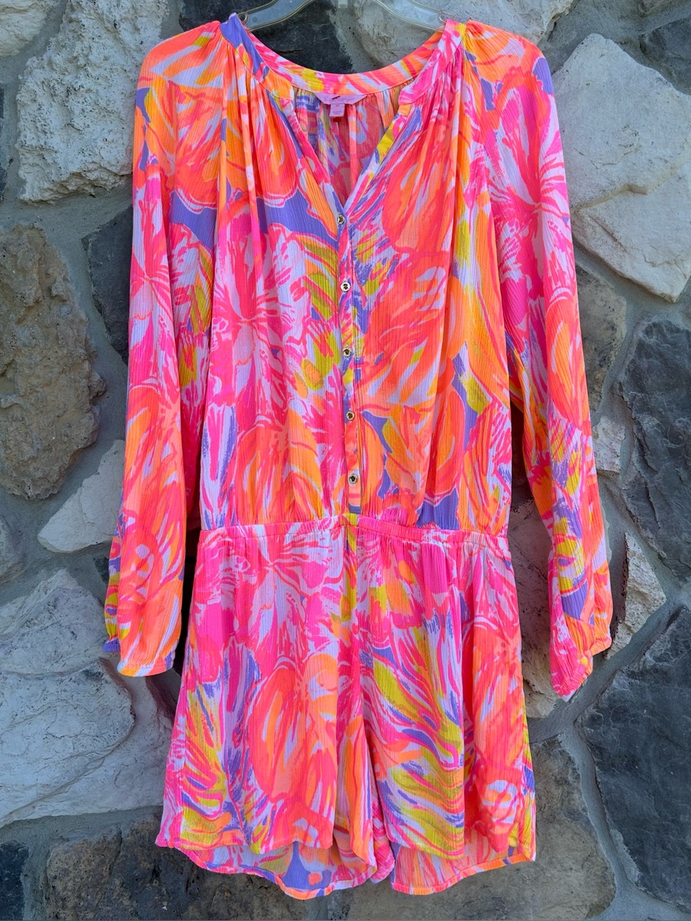 Lilly Pulitzer Elsa Romper Size M Colorful Resort Wear Beach Boho Preppy Coastal